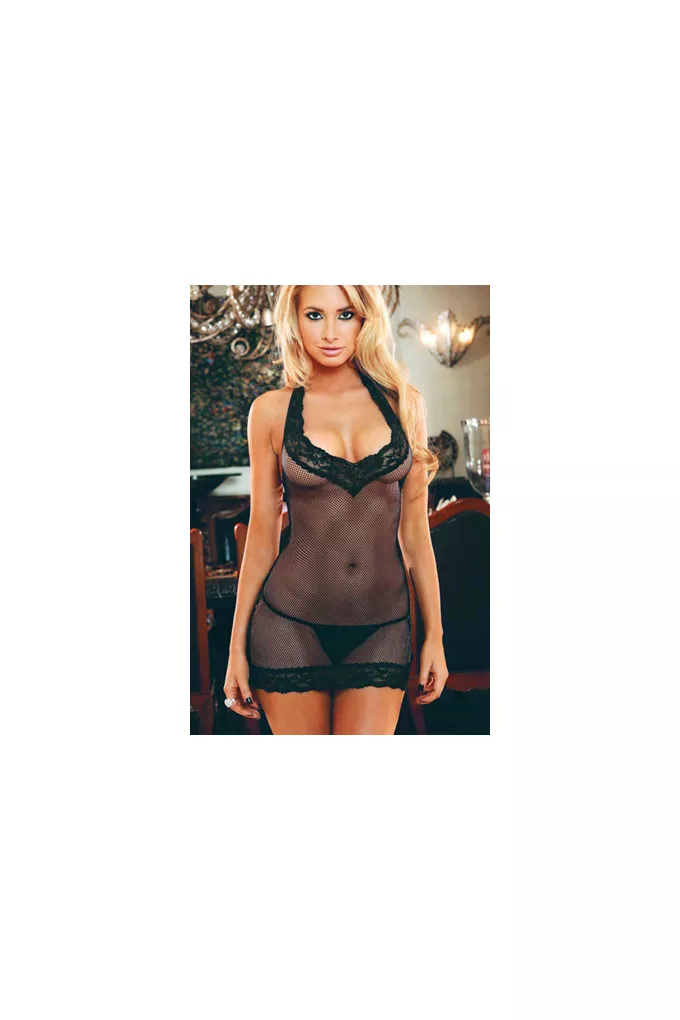 Hustler Lace &amp; Mesh Mini Dress 200HL9, Koszulka