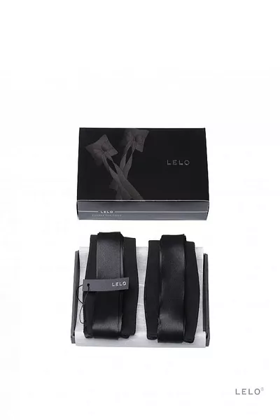 LELO Etherea Silk Cuffs Black, Mankiety do krępowania