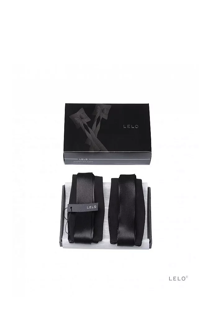 LELO Etherea Silk Cuffs Black, Mankiety do krępowania