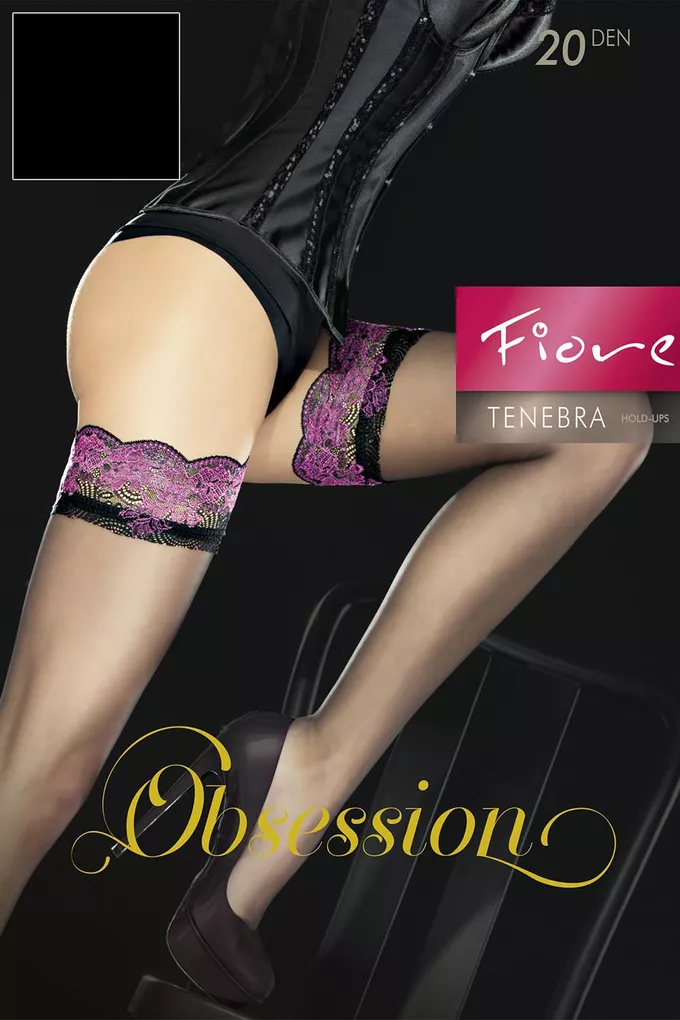 Fiore Tenebra 20 den, Wzorzyste pończochy samonośne