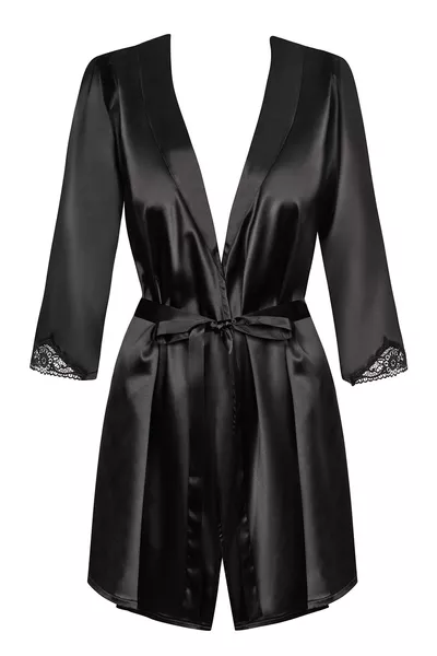 Szlafrok satynowy Obsessive Satinia robe black