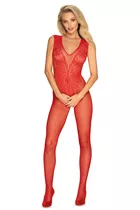 Obsessive Bodystocking N112 - Rozmiar: S/M/L, Kolor: czerwony