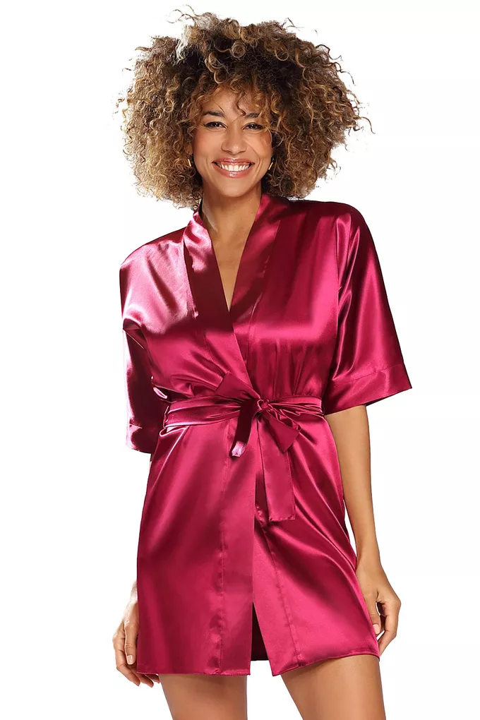 Szlafrok damski Dkaren 90 - Rozmiar: 2XL, Kolor: bordo