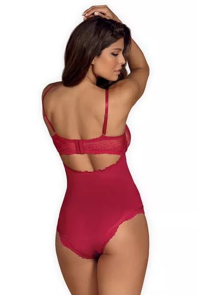 Czerwone body Obsessive Rosalyne teddy