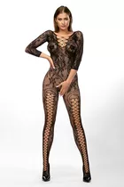 Czerwone bodystocking Anais Mirabella - Rozmiar: S/M, Kolor: czarny