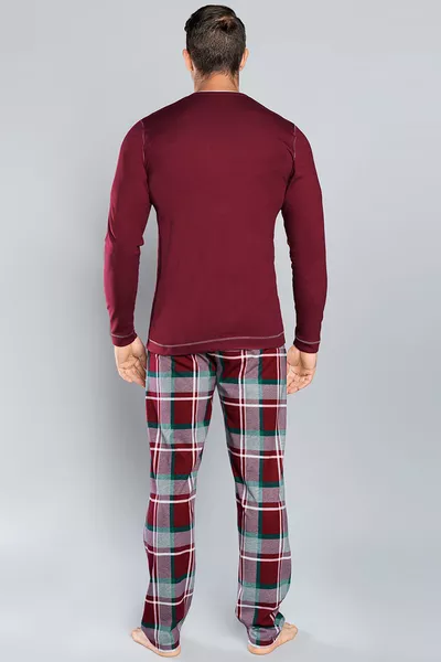 Piżama męska, długi rękaw, długie spodnie Walenty Italian Fashion 